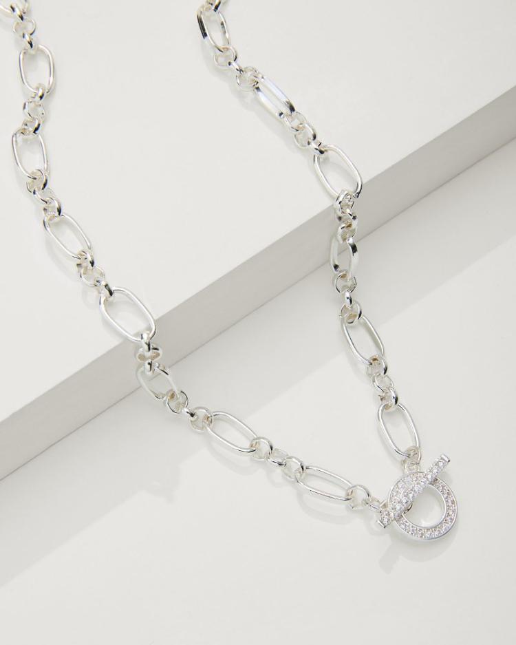 Women Jewelry | Tommy Bahama Sanibel Island Crystal Link Necklace Silver