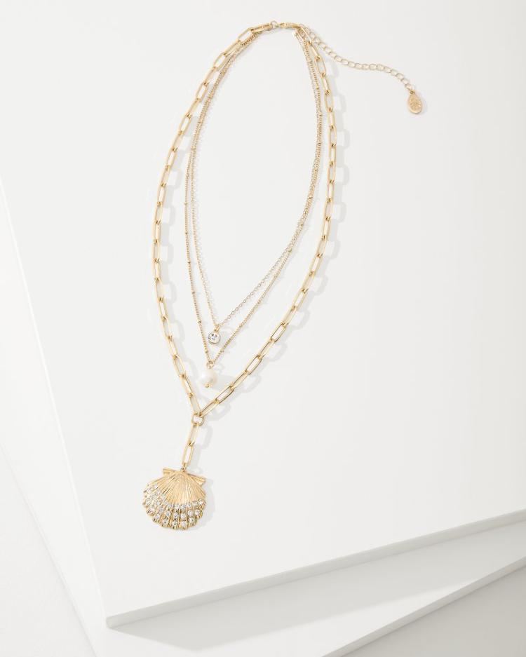 Women Jewelry | Tommy Bahama Sanibel Island Layered Shell Pendant Necklace Gold