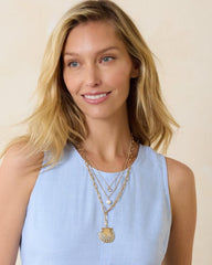 Women Jewelry | Tommy Bahama Sanibel Island Layered Shell Pendant Necklace Gold