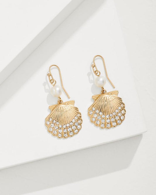 Women Jewelry | Tommy Bahama Sanibel Island Pearl And Shell Drop Earrings Gold
