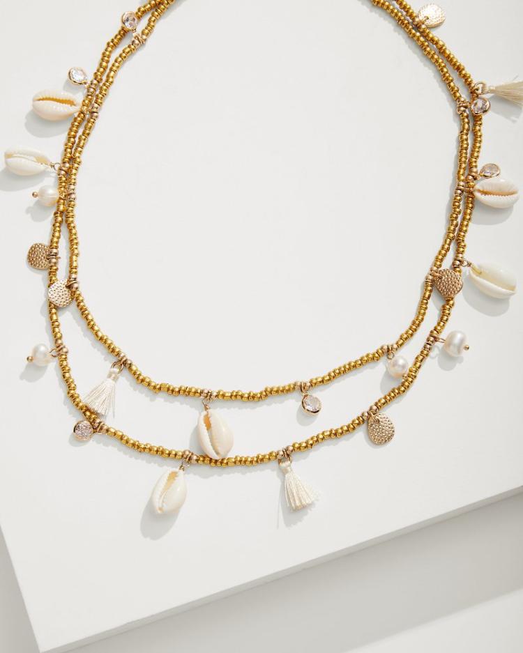 Women Jewelry | Tommy Bahama Seaside Cowrie Shell Station Necklace Gold