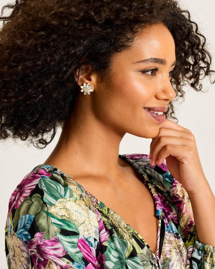 Women Jewelry | Tommy Bahama Tidal Treasure Floral Stud Earrings Gold