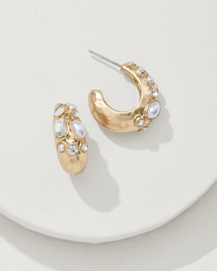 Women Jewelry | Tommy Bahama Tidal Treasure Mother Of Pearl And Stone Chunky Hoops Gold