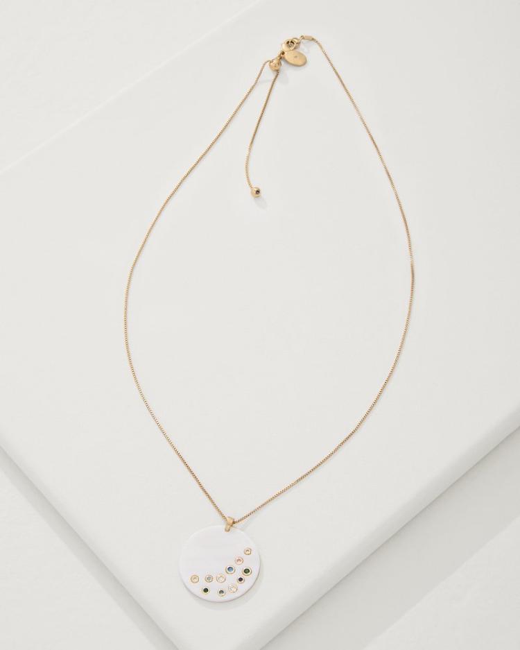 Women Jewelry | Tommy Bahama Tidal Treasure Mother Of Pearl Disc Pendant Necklace Gold