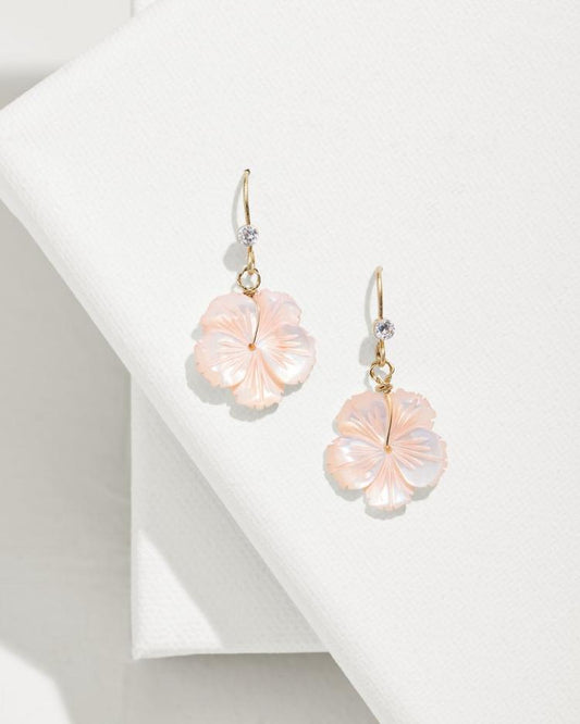 Women Jewelry | Tommy Bahama Tropical Blooms Coral Hibiscus Dangle Earrings Pink