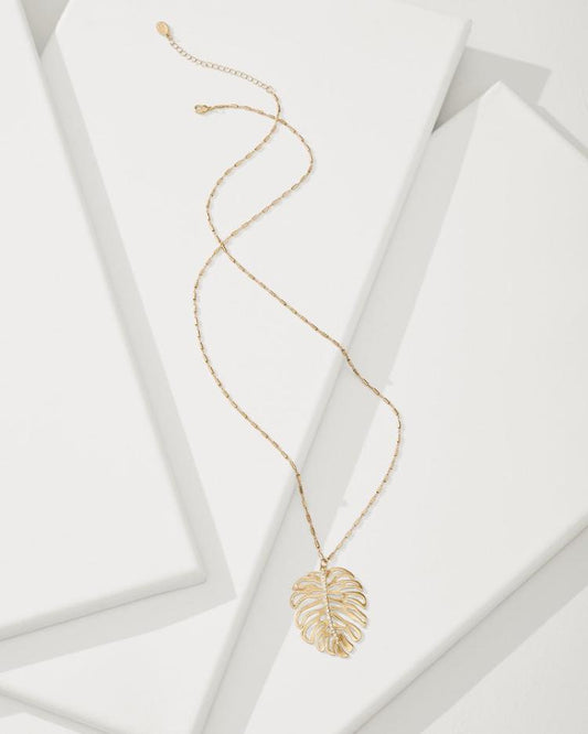 Women Jewelry | Tommy Bahama Tropical Blooms Monstera Pendant Necklace Gold