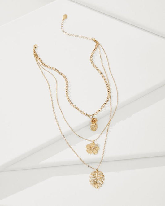 Women Jewelry | Tommy Bahama Tropical Blooms Multi-Row Layered Charm Necklace Gold
