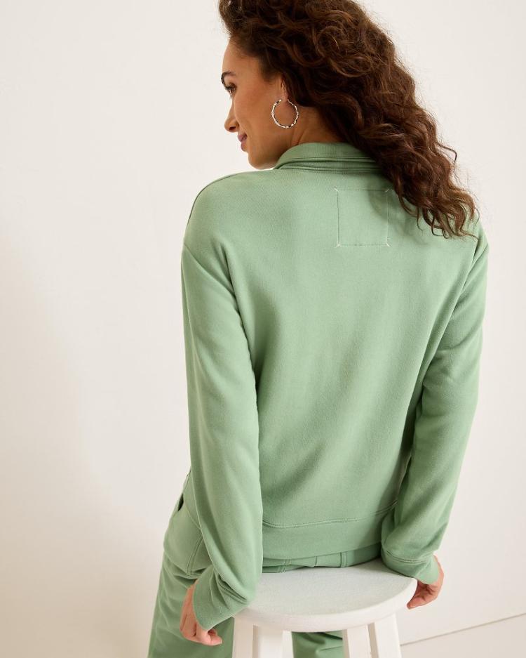 Women Loungewear | Tommy Bahama Marina Del Mar Half-Zip Sweatshirt Tropical Fern