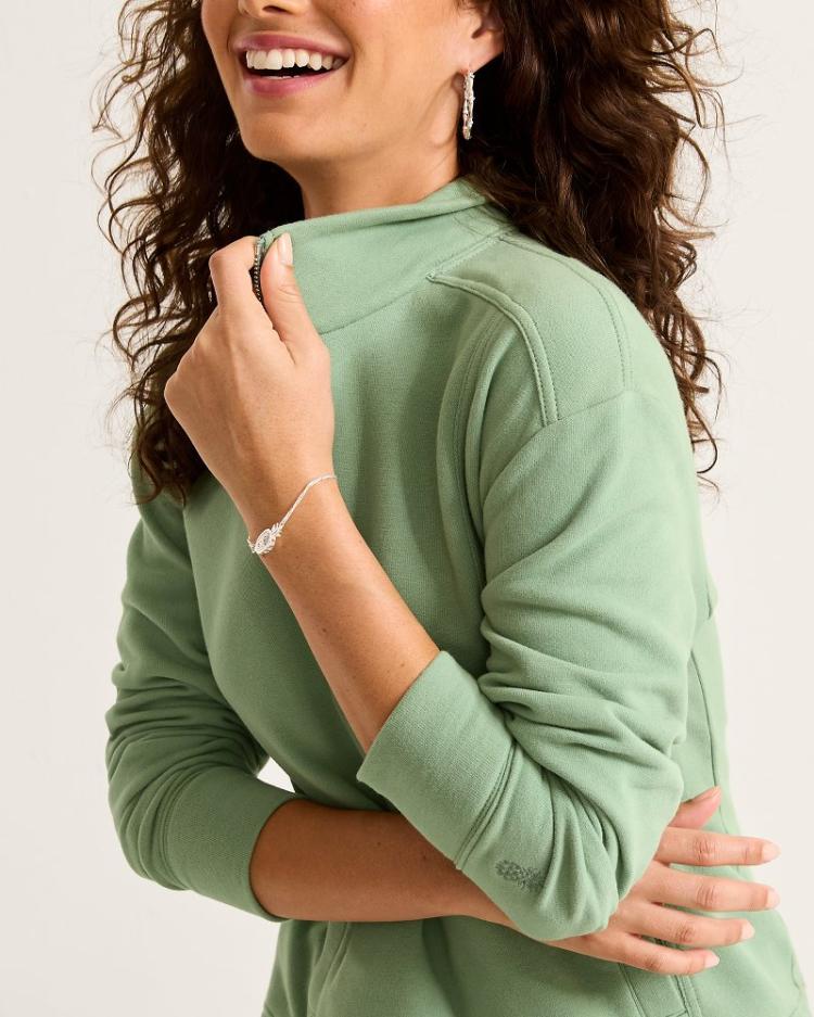 Women Loungewear | Tommy Bahama Marina Del Mar Half-Zip Sweatshirt Tropical Fern