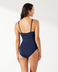 Women One-Piece Suits | Tommy Bahama Pearl Wrap-Front One-Piece Swimsuit Mare Navy