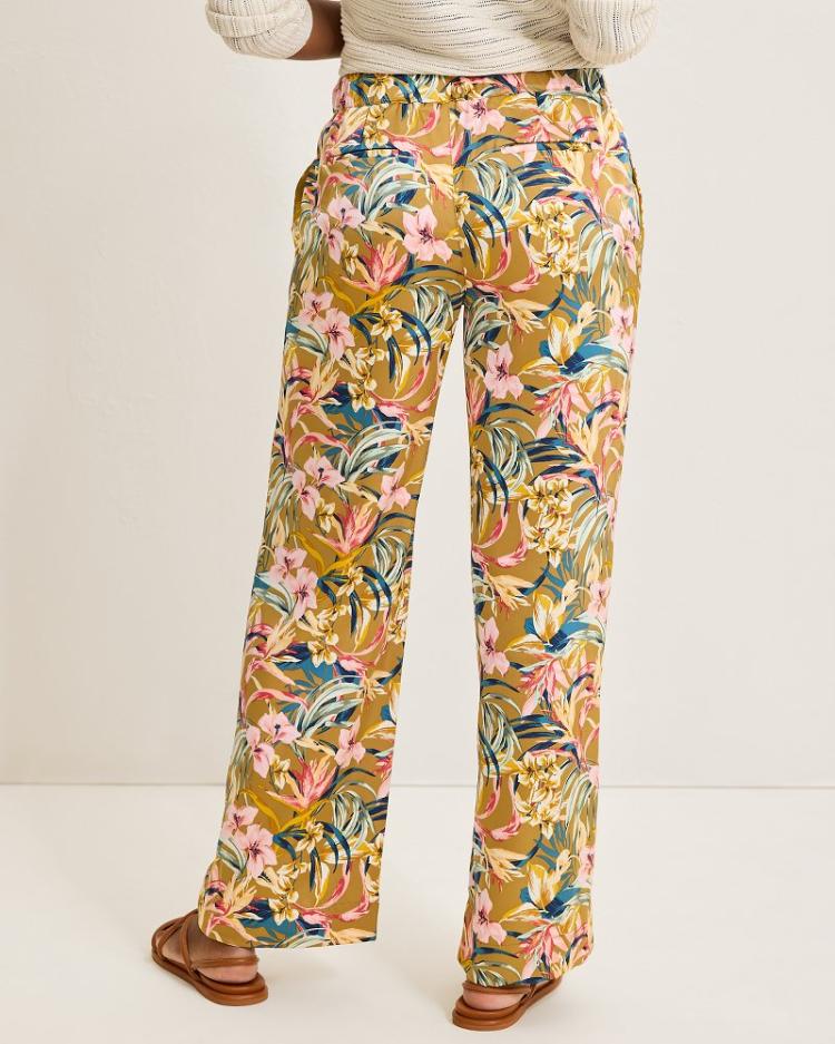 Women Pants &amp; Crops | Tommy Bahama Flora Amora Satin Pants Greek Olive