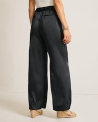 Women Pants &amp; Crops | Tommy Bahama Midnight Sea Satin Easy Pants Black