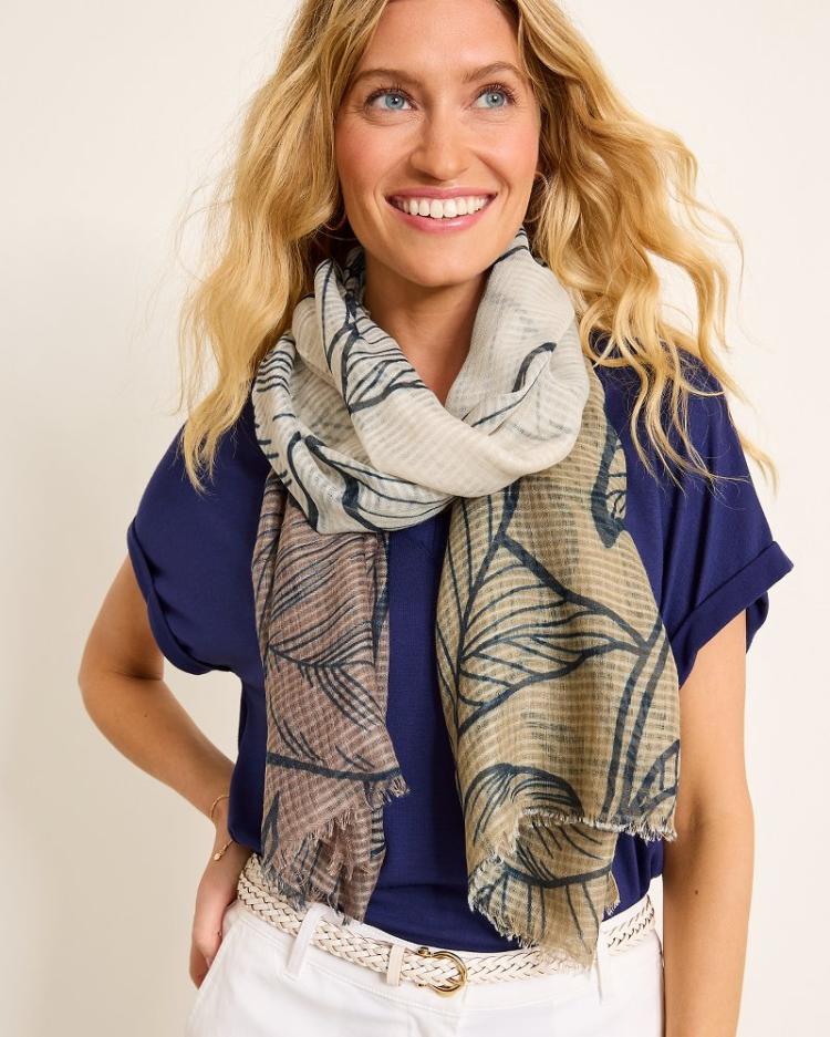 Women Scarves &amp; Wraps | Tommy Bahama Block Bouquet Wrap Scarf Camel