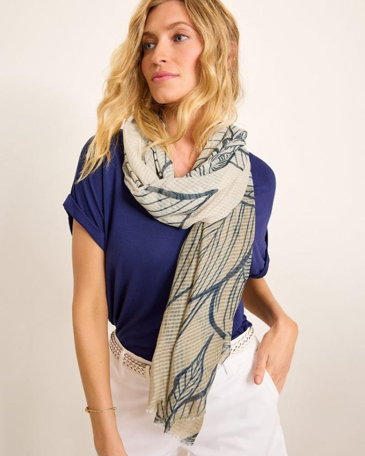 Women Scarves &amp; Wraps | Tommy Bahama Block Bouquet Wrap Scarf Camel
