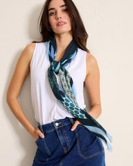 Women Scarves &amp; Wraps | Tommy Bahama Foulard Patch Square Scarf Navy