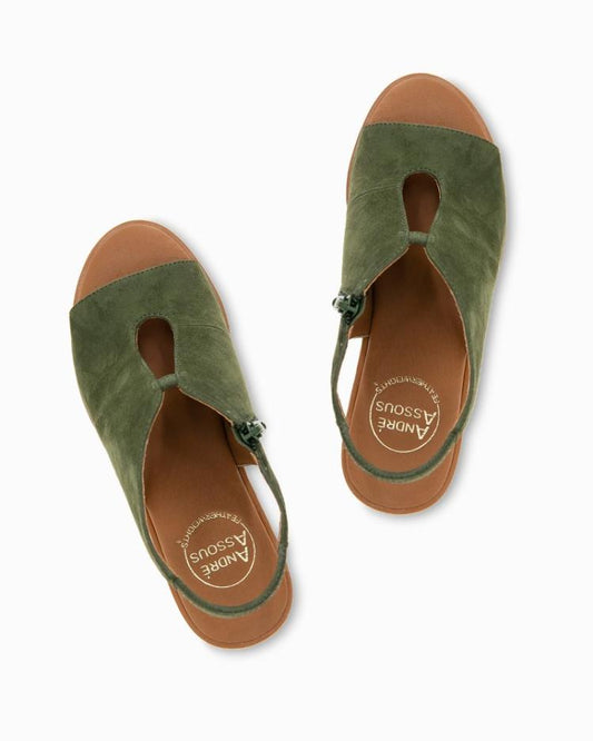 Women Shoes &amp; Sandals | Tommy Bahama André Assous Belinda Suede Featherweights™ Wedges Forest Green