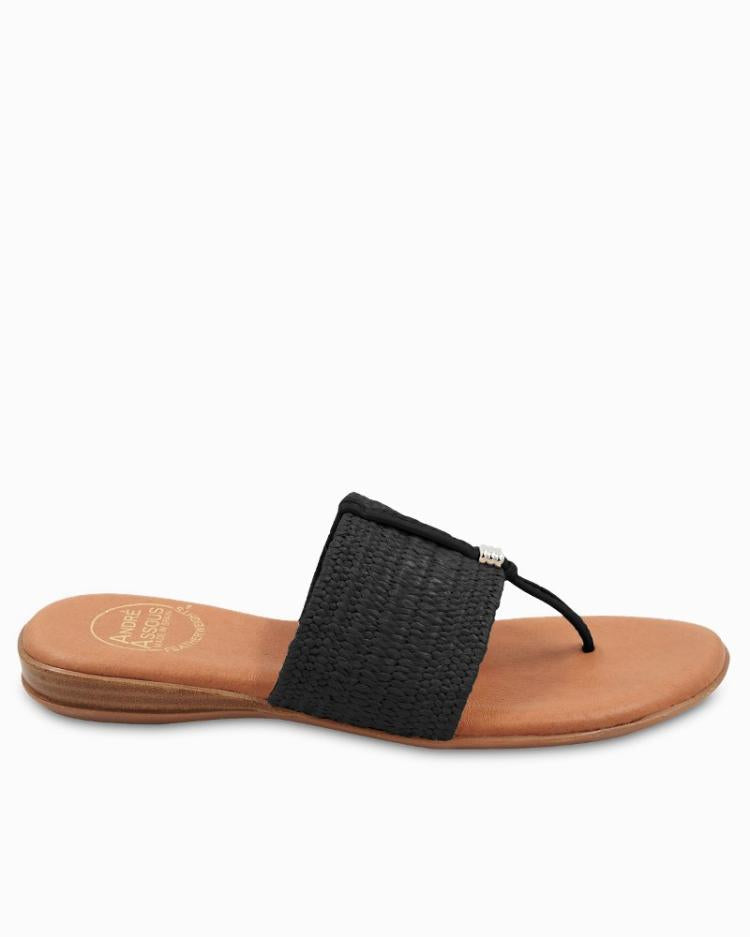 Women Shoes &amp; Sandals | Tommy Bahama André Assous Nice Stretch Raffia Featherweights™ Sandals Black