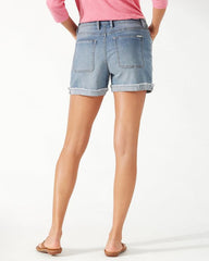 Women Shorts | Tommy Bahama Boracay® Indigo High-Rise 4-Inch Utility Shorts Light Vista Wash
