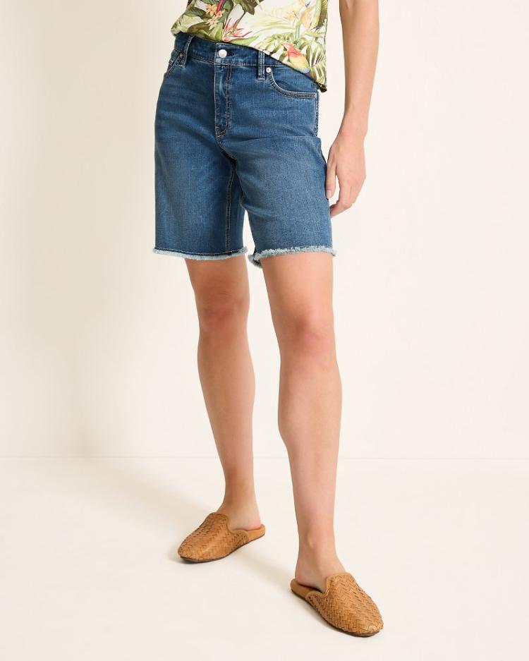 Women Shorts | Tommy Bahama Cut-Off Bermuda Denim Shorts Med Playa Wash