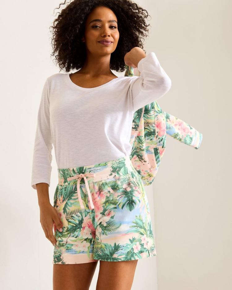 Women Shorts | Tommy Bahama Marina Del Mar Ocean Vida Easy Shorts Malibu Peach