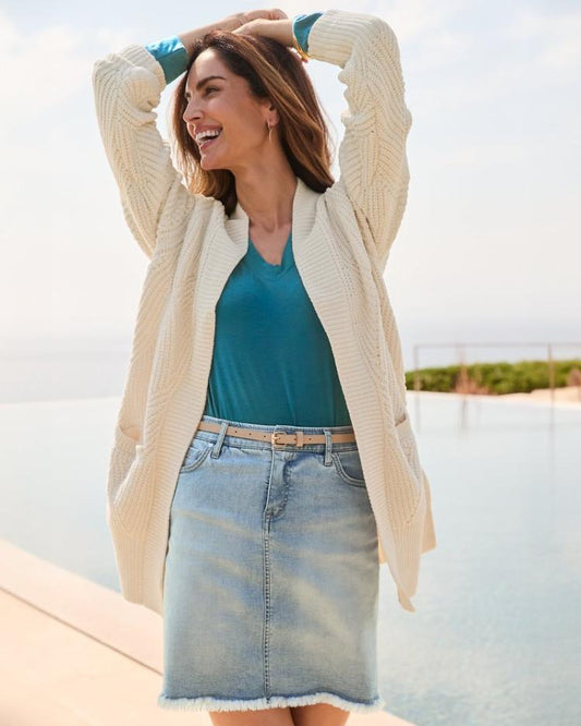 Women Skirts | Tommy Bahama Boracay® Indigo Raw-Edge Skirt Bleach Wash