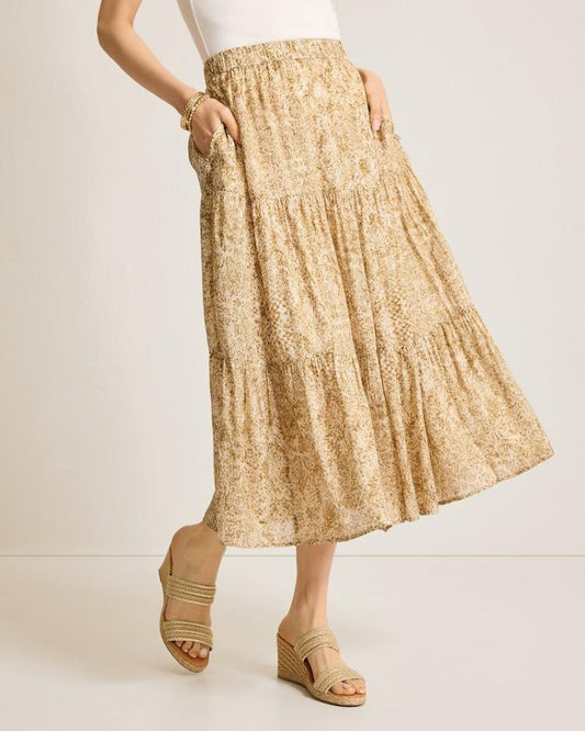 Women Skirts | Tommy Bahama Playa Python Shimmer Midi Skirt Travertine