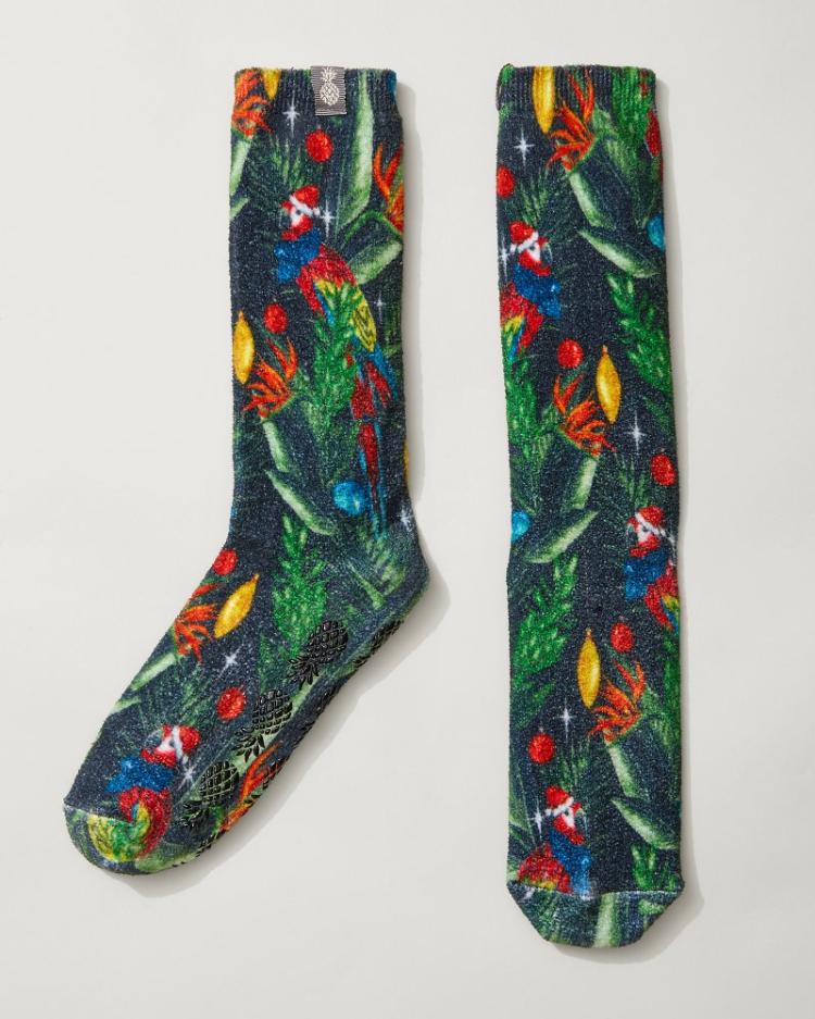Women Sleepwear | Tommy Bahama Island Soft® Holiday Parrot Socks Black