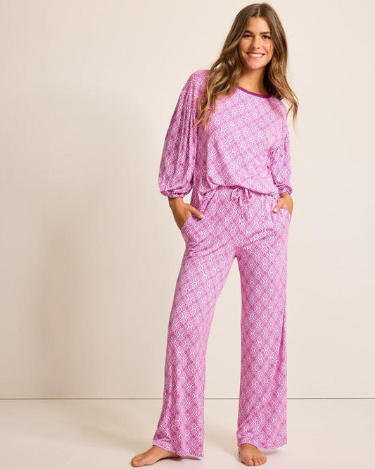 Women Sleepwear | Tommy Bahama Jersey 3/4-Sleeve &amp; Pants Pajama Set Iced Purple