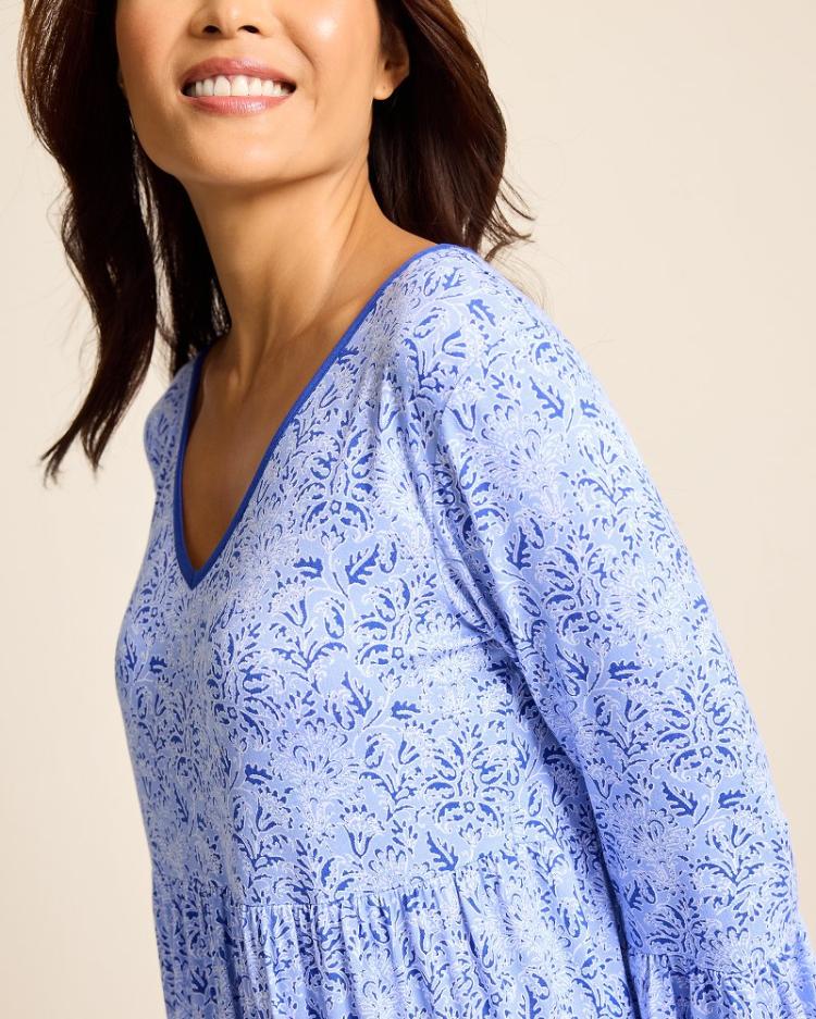 Women Sleepwear | Tommy Bahama Jersey 3/4-Sleeve Short Sleep Dress Periwinkle