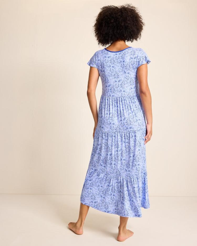 Women Sleepwear | Tommy Bahama Jersey Short-Sleeve Maxi Sleep Dress Periwinkle