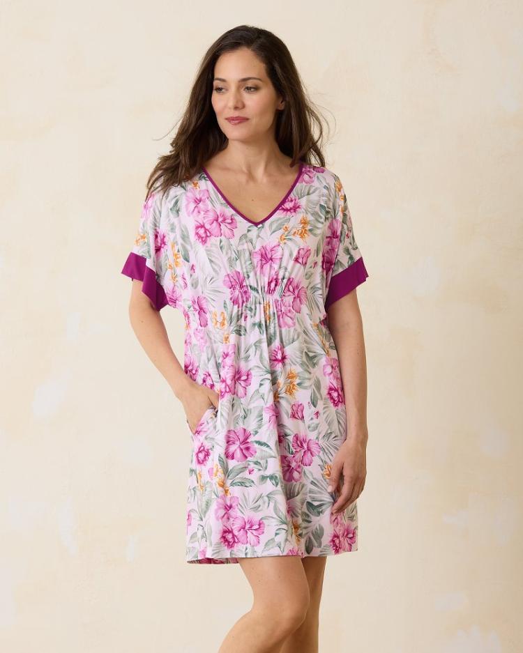 Women Sleepwear | Tommy Bahama Jersey Short-Sleeve Sleep Caftan Blushing