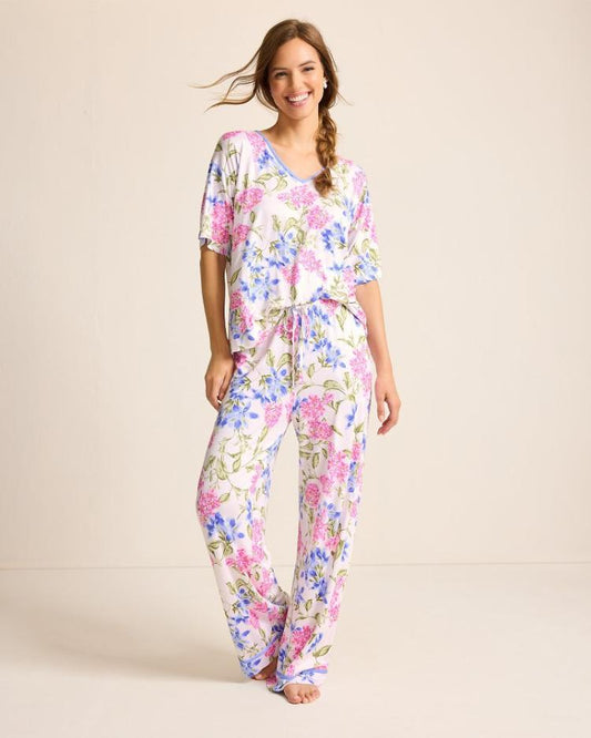 Women Sleepwear | Tommy Bahama Jersey V-Neck Top &amp; Pants Pajama Set Ivory