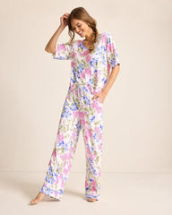 Women Sleepwear | Tommy Bahama Jersey V-Neck Top &amp; Pants Pajama Set Ivory