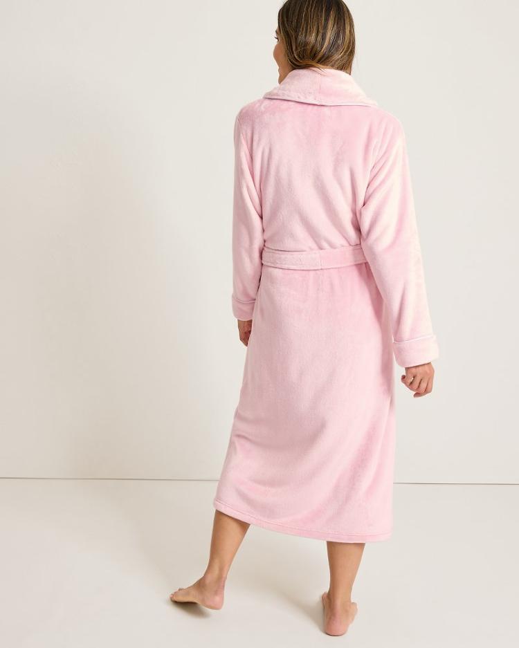 Women Sleepwear | Tommy Bahama Long Plush Robe Pale Pink