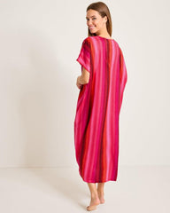 Women Sleepwear | Tommy Bahama Satin Maxi Sleep Caftan Burgundy