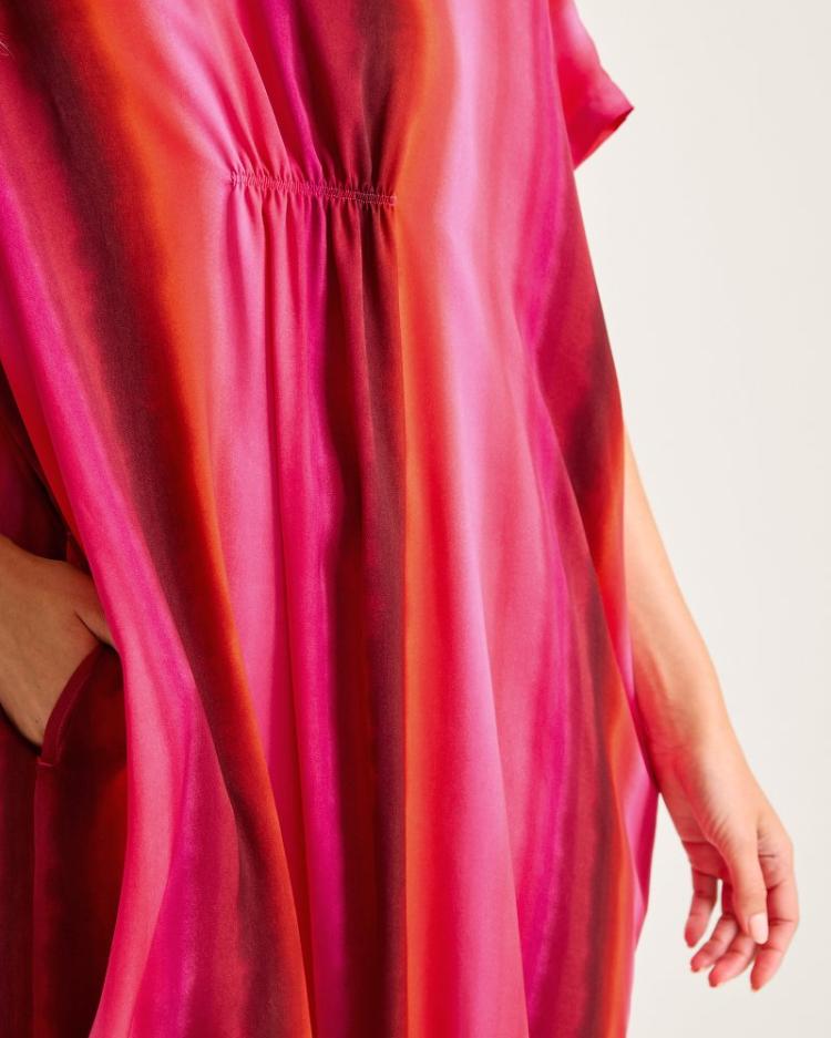 Women Sleepwear | Tommy Bahama Satin Maxi Sleep Caftan Burgundy