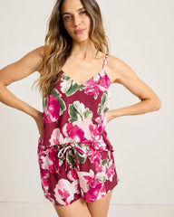 Women Sleepwear | Tommy Bahama Satin Tank &amp; Shorts Pajama Set Fuchsia Pink