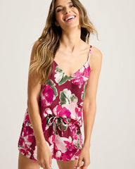 Women Sleepwear | Tommy Bahama Satin Tank &amp; Shorts Pajama Set Fuchsia Pink