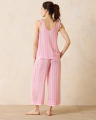 Women Sleepwear | Tommy Bahama Woven Challis Tank &amp; Cropped Pants Pajama Set Coral Pink
