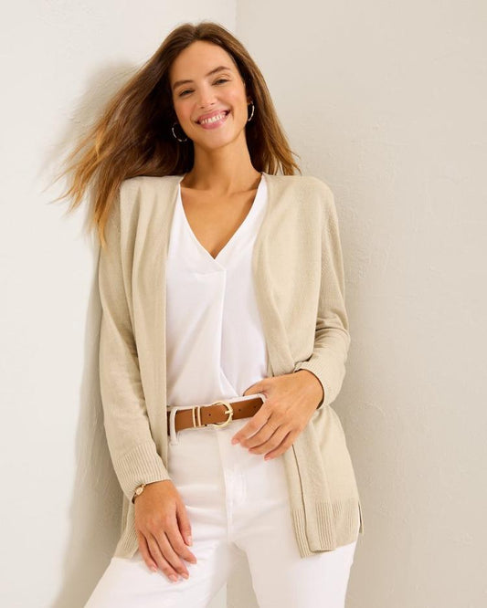 Women Sweaters | Tommy Bahama Addison Beach Linen-Blend Cardigan Pure Khaki