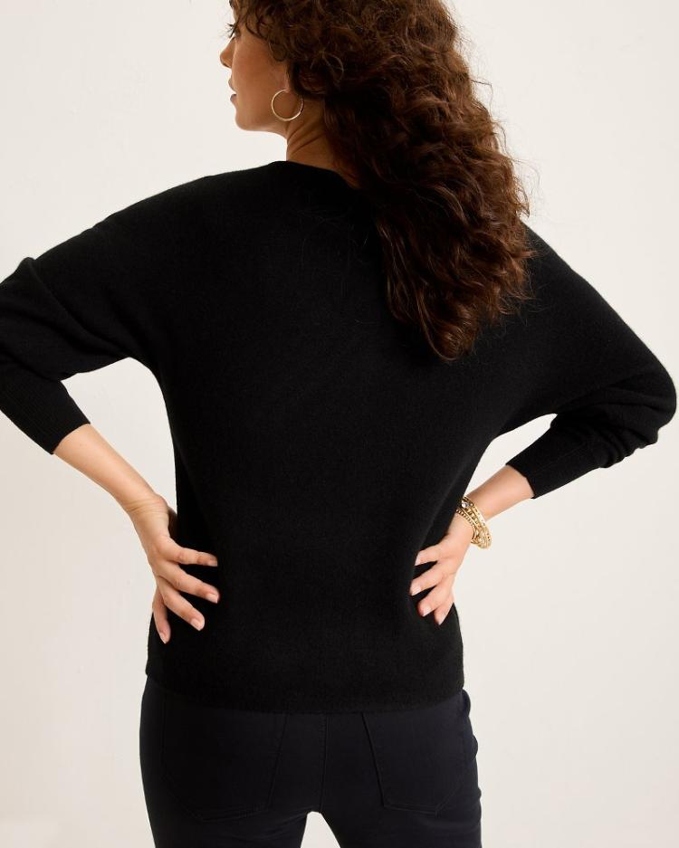 Women Sweaters | Tommy Bahama Embellished Pineapple Cashmere-Blend Sweater Black