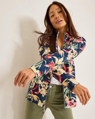 Women Sweatshirts | Tommy Bahama Aruba Flora Amora Full-Zip Sweatshirt Island Navy