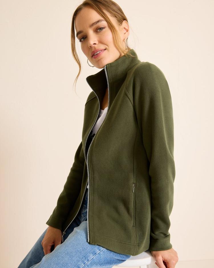 Women Sweatshirts | Tommy Bahama Aruba Full-Zip Sweatshirt Banana Leaves