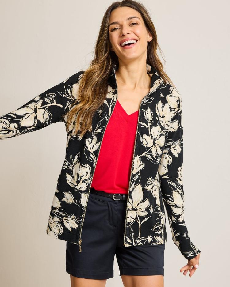 Women Sweatshirts | Tommy Bahama Aruba Noche Mar Full-Zip Sweatshirt Black