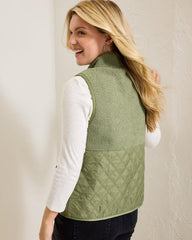 Women Sweatshirts | Tommy Bahama Faux Sherpa Hybrid Vest Dusty Thyme