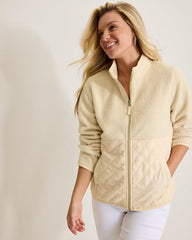 Women Sweatshirts | Tommy Bahama Faux Sherpa Quilted Hybrid Jacket New Ecru