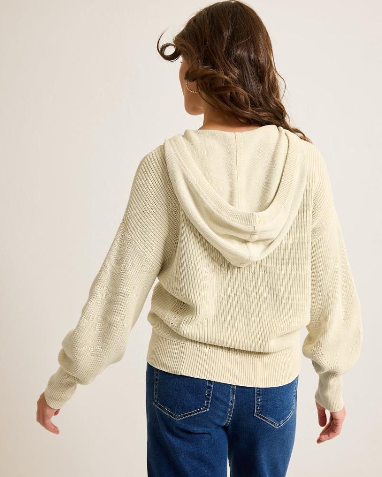 Women Sweatshirts | Tommy Bahama Salt Wash Hooded Sweater Bleached Sand