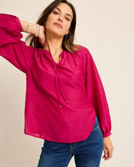 Women Tops &amp; Shirts | Tommy Bahama Agua Amara Seamed Peasant Top Pink Papaya