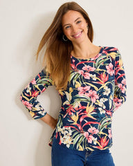 Women Tops &amp; Shirts | Tommy Bahama Ashby Isles Flora Amora 3/4-Sleeve T-Shirt Island Navy