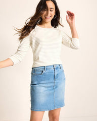 Women Tops &amp; Shirts | Tommy Bahama Ashby Isles Metallic Stripe 3/4-Sleeve T-Shirt Coconut